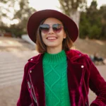 Home Attractive Woman Autumn Style Trendy Outfit Walking Street 150x150